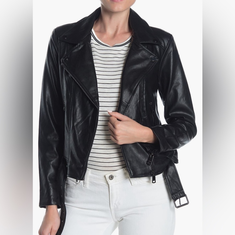 Elodie Faux Leather Motorcycle Jacket, like new